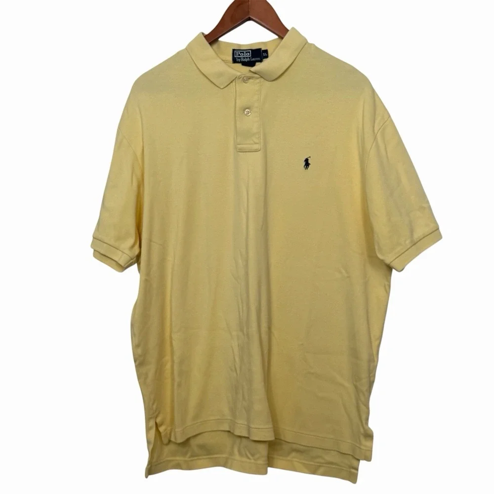 Polo Ralph Lauren Polo Shirt Men's XL Yellow Short Sleeve Classic Fit Pony